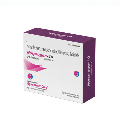 NORPROGEN-10 (Tablet) – Norethisterone 10mg  (Controlled Release )        | ByGynaemex Care